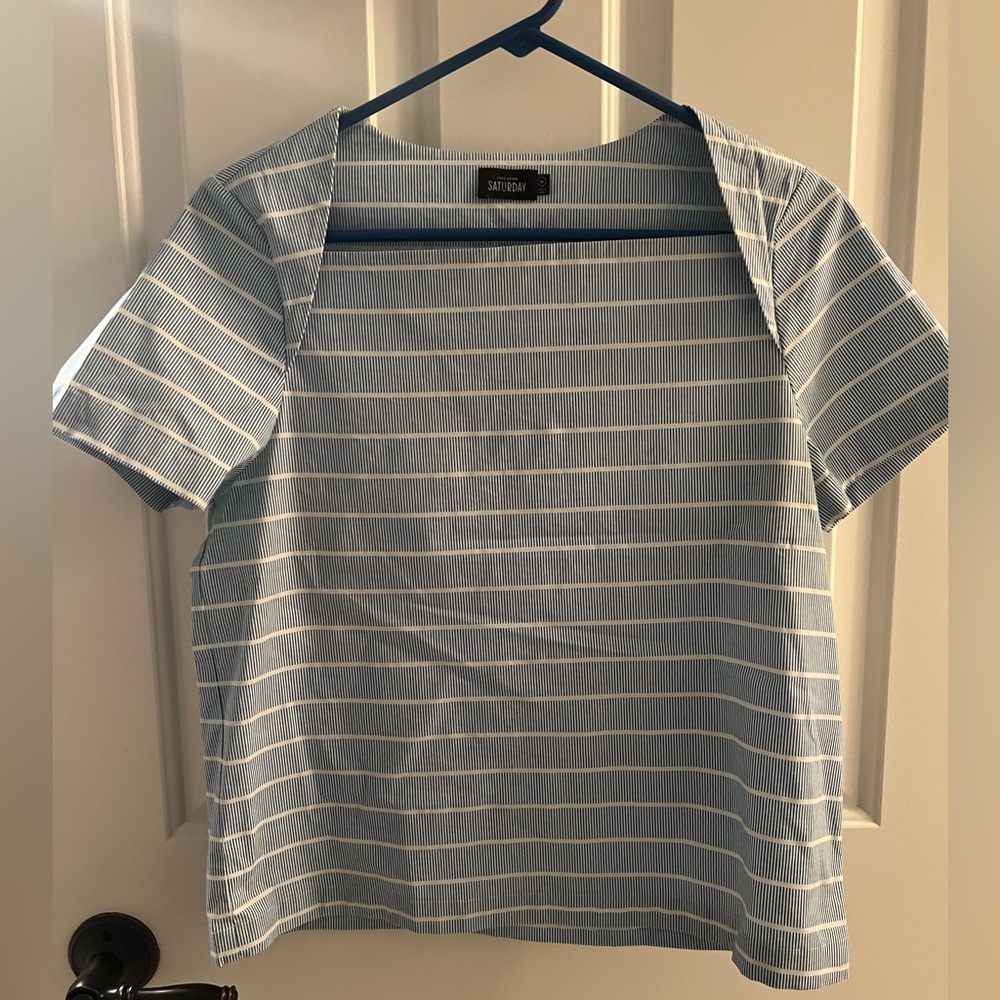 Kate spade Saturday blue and white top